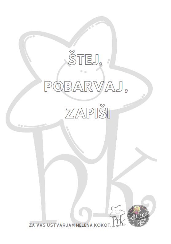 Štej, pobarvaj in zapiši