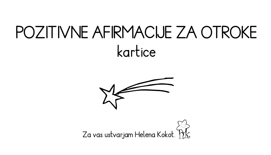 Pozitivne afirmacije za otroke - kartice - naslovnica