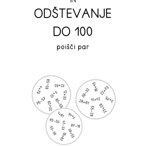 Seštevanje in odštevanje do 100 - poišči par- naslovnica