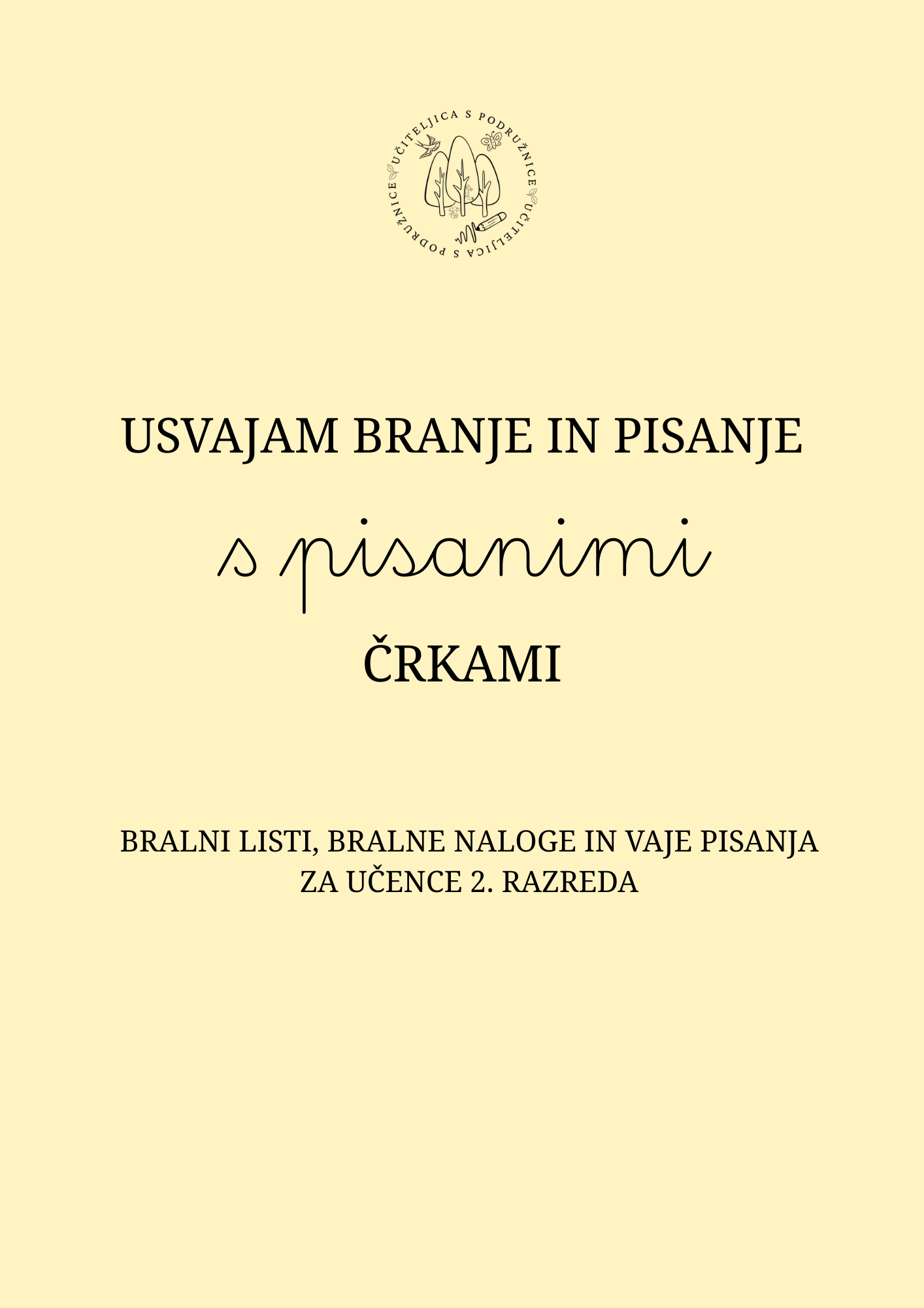 Bralni listi - pisane črke - naslovnica